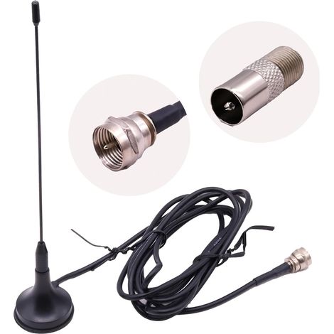 Antenne TV HD portable – August DTA180 – Antenne puissante avec base magnétique pour cuisine, camion, chambre à coucher – Comprend un câble coaxial de 1,5 m pour une réception numérique améliorée (1/5)