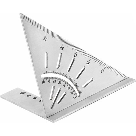 Règle Triangulaire en Acier Inoxydable 45° et 90° Certifiée, Outil de Traçage Précis pour Menuiserie, Équerre Multifonction pour Travail du Bois, Usage Professionnel (1/5)