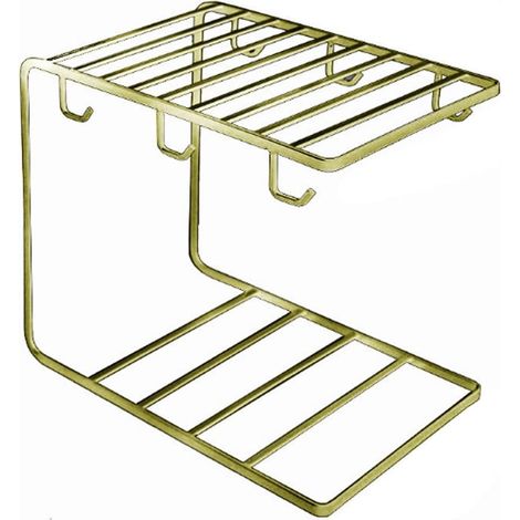 Tasse Support Étagère - Métal Café Tasse Rack Suspendu Tasses Stockage Support En bois Plateau pour Cuisine Maison Armoire Bureau Comptoir (1/5)