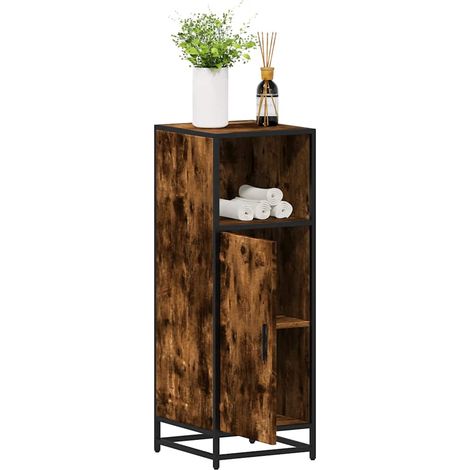 Badschrank Räuchereiche 35x37,5x100 cm Holzwerkstoff