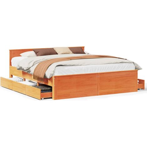 Maison Exclusive - Cadre de lit sans matelas avec tête de lit 180x200 cm bois pin (1/5)