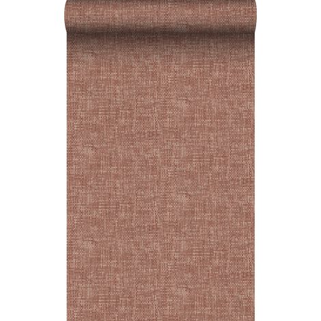papier peint aspect lin tissé terracotta - Origin Wallcoverings (1/5)