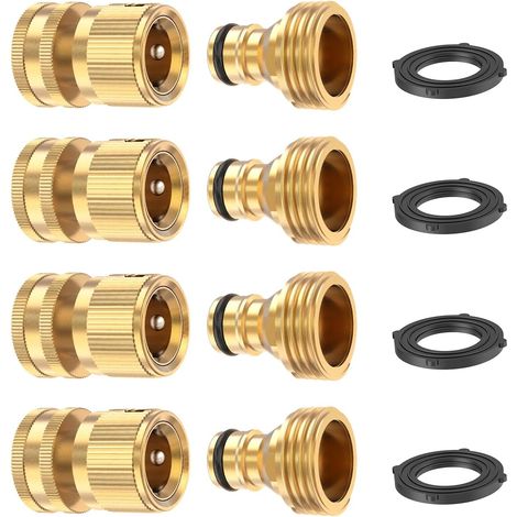 Raccordo filettato GHT da 3/4" – tubo flessibile per acqua a tenuta stagna – adattatore maschio e femmina (4 set) (1/5)