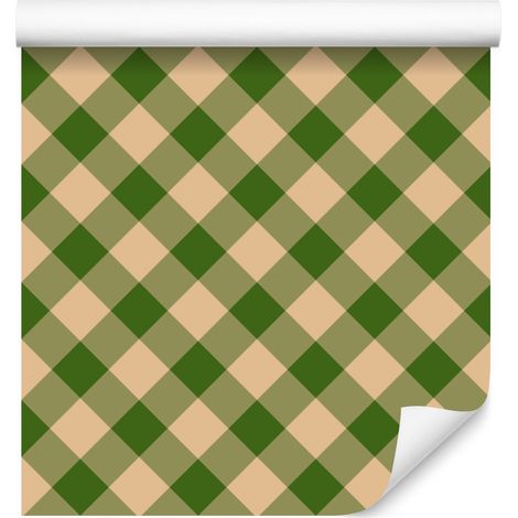 Carta da parati natalizia autunnale a quadri, gialla e oro, 50x1000 cm (1/5)