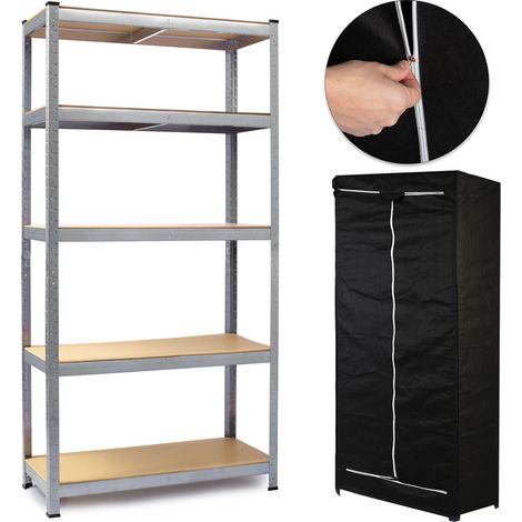 Scaffale da magazzino in metallo 180 x 90 x 40 cm Humberg HR-812 + copertura GRATUITA (1/5)