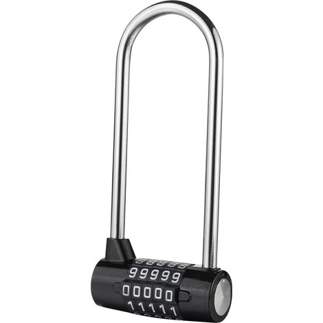 Cadenas à combinaison à 5 chiffres, cadenas extérieur en forme de U, cadenas de sécurité pour casier scolaire, bagages, valises, salle de sport, coffre à moraillon, portail, clôture, boîte à outils