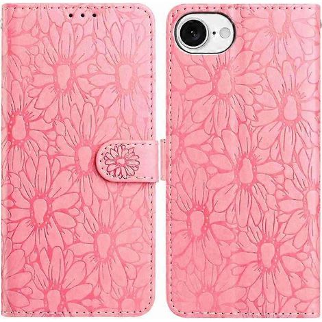 Compatible pour iPhone 16e Coque en cuir Daisy Imprint Wallet Stand Housse de protection de téléphone (1/5)