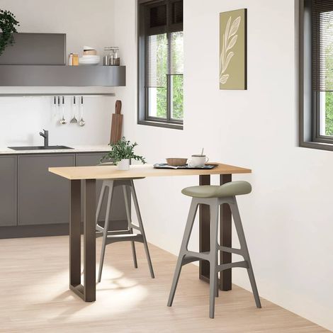 Pied de meuble,Pieds de table de bar en forme de U, 2 pièces, acier naturel, 40 x (90-91) cm CFW28629 (1/5)