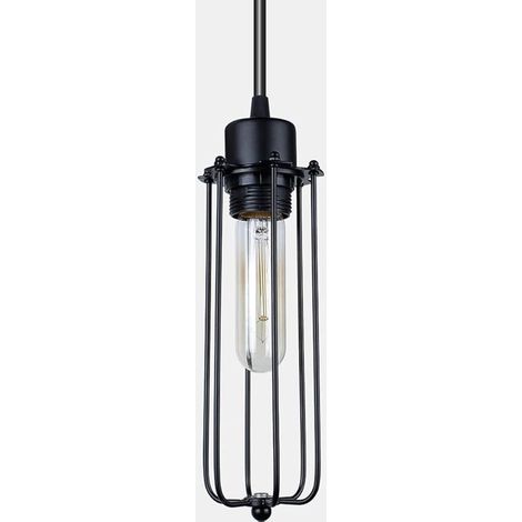 Suspension vintage rétro avec abat-jour en forme de cage à oiseaux, douille E27 pour table à manger, chambre à coucher, café, salle de lecture. (1/5)