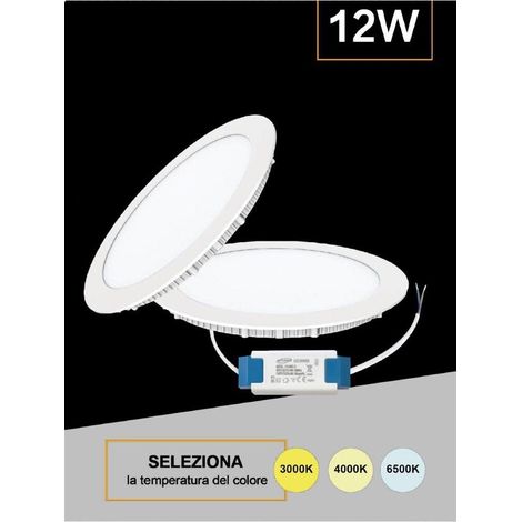 Pannello Led A Incasso Faretto Slim 12 Watt 3 Colori Luce Bianca Calda Naturale (1/4)