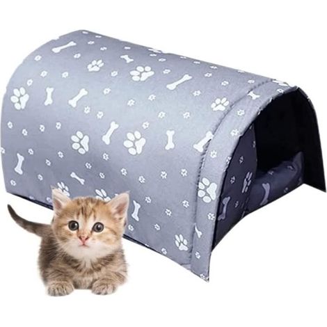 Maison pour chat d'extérieur,YSTP abri extérieur épais pour chats et chiens errants, coupe-vent, imperméable et anti-pluie, pliable (1/4)