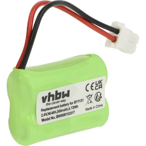 vhbw Akku Ersatz für Motorola BY1131 für Babyphone Babytalker (300mAh, 2,4V, NiMH)