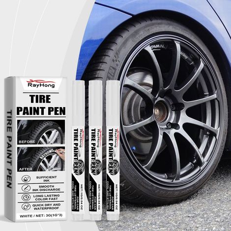 White car tire paint marker, multi-color long-lasting, customizable, creative DIY oil-based marker -- 3g (1g3) -- BIEMMEDUE (1/5)