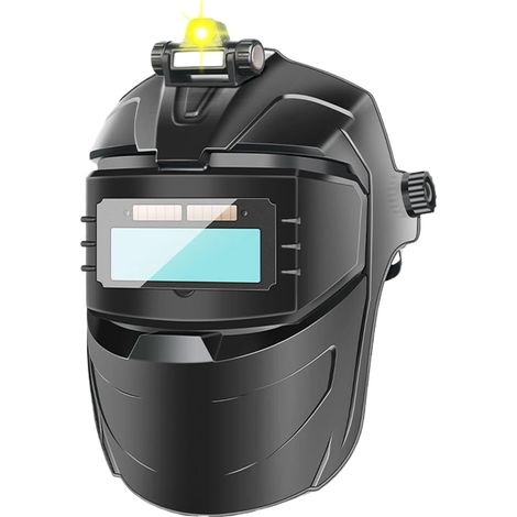 Casque de soudage à assombrissement automatique - Masque de soudage anti-éblouissement Protection faciale ajustable pour la production métallique, la construction industrielle et la réparation automo (1/5)