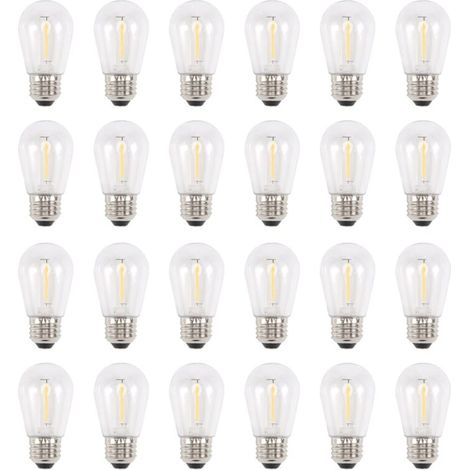 Confezione da 24 lampadine LED solari da esterno S14 3V, infrangibili, bianco caldo (1/4)