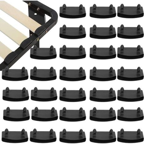 Lot Capuchons de Lattes Noir 55mm, 40 Pièces - Supports Plastique Replacement pour Sommier À Lattes (1/4)
