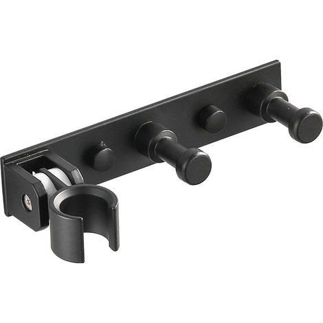 Universel Support Douchette avec 2 Crochet, Support Douche Mural en Alliage D'aluminium Réglable, Fixation Pommeau de Douche Auto-Adhesif Porte Pomme de Douche pour Tuyau de Douche (1/5)