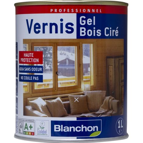 Blanchon – Vernis gel biosourcé incolore satiné 1 L – Résistant à la chaleur jusqu'à 100°C – Application facile – Pour bois extérieur (1/6)
