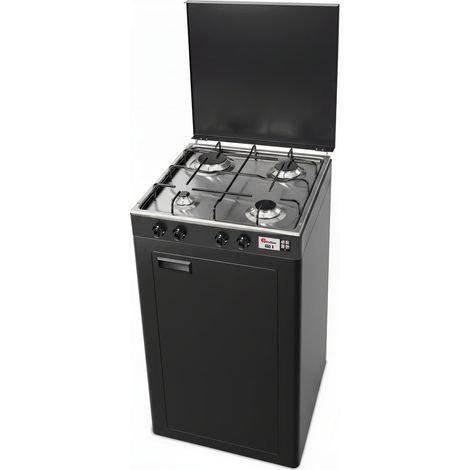 CFParker Fornello Cucina a Gas Gpl / Metano 4 Fuochi Valvola di Sicurezza grigio grafite e piano acciaio inox con Mobile Portabombola mod. 541GSPGPS - Fonte di alimentazione: Gpl