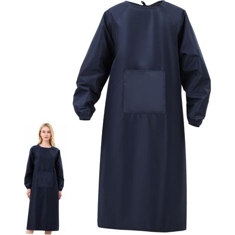 Tablier de peintre Healeved pour adulte, à manches longues, en tissu imperméable, offrant une