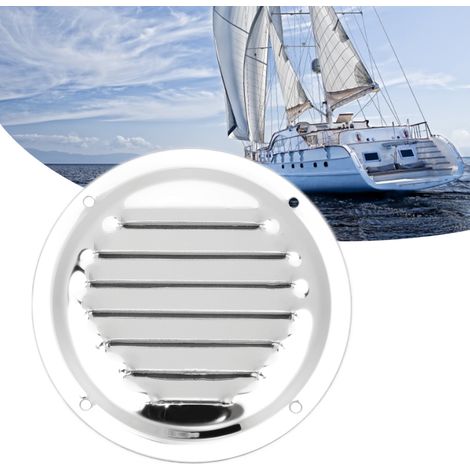 Grille d'aération ronde en acier inoxydable pour ventilation murale, pour yachts, caravanes et cuisines de maisons, 12 mm (5 pouces) (1/5)