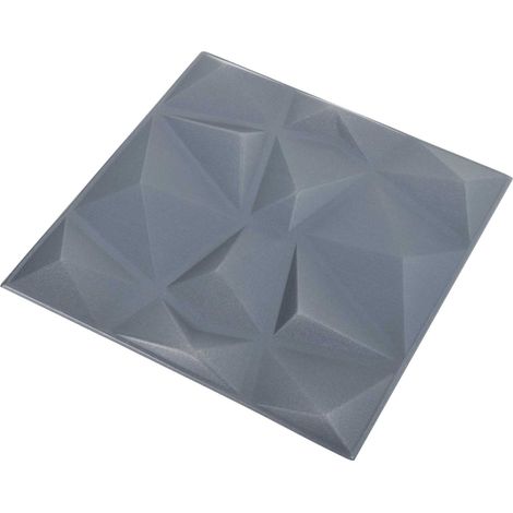 Paneles de pared 48 pcs Gris Diamante 50 x 50 cm Espuma XPS vidaXL