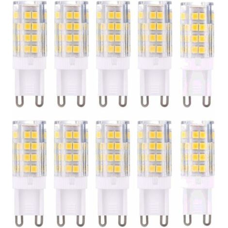 G9 LED-Lampen, warmweiß (3000 K), 5 W, entspricht 40 W Halogenlampen, 420 Lumen, nicht dimmbar, 10er-Packung