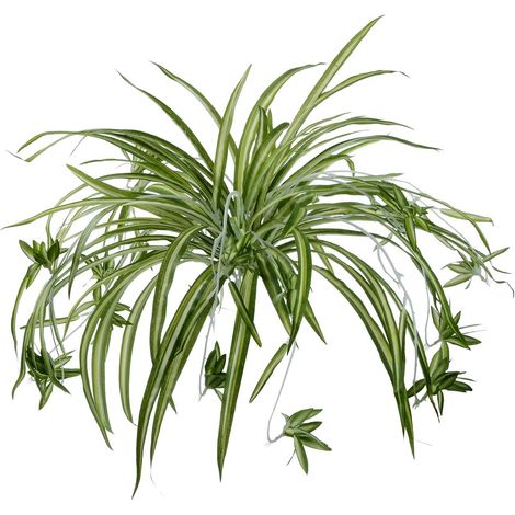 Plante Artificielle - Chlorophytum Comosum - Tige Métallique - Feuilles en Soie - Décoration Intérieure Extérieure - 2 Pièces
