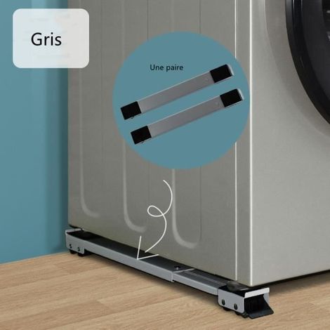 Socle Lave Linge avec 24 Roues, Réglable 45 cm-70cm, Réduction du Bruit Antichoc (1/4)