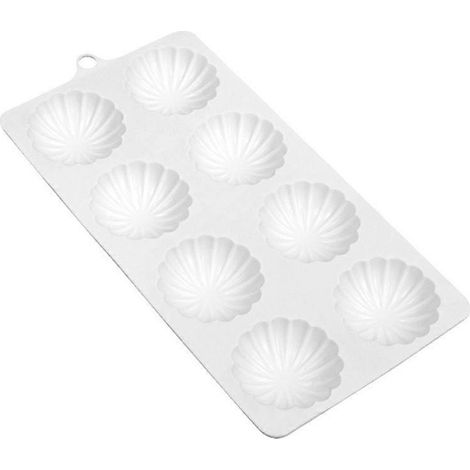Moule à pétales semi-circulaires à 8 cavités pour fondant, chocolat et pâtisserie (1/4)