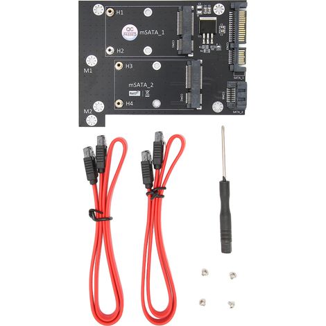 Adaptateur double MSATA vers double SATA3, convertisseur SSD à vitesse de lecture rapide, accessoire PC. (1/5)