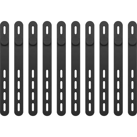 10er-Set verstellbare Silikon-Kabelorganisatoren – Schwarz - 10er-Set verstellbare Silikon-Kabelorganisatoren – Schwarz (1/5)