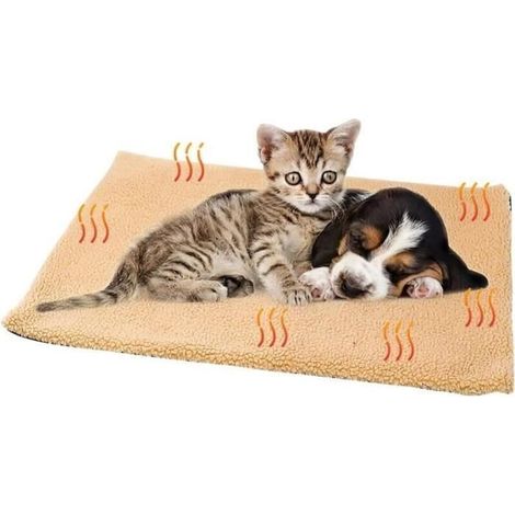 Coussin Auto-Chauffant - Non spécifié - 60×45 cm - Sans Electricité - Couverture Amovible - Pour Chien et Chat