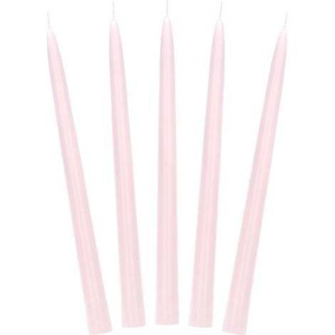 Matte Spitzkerze, hellrosa, 24 cm, 10 Stück