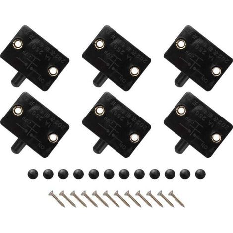 Interruttore a LED per ante di armadietti, 6 pezzi, nero, illuminazione per armadietti normalmente chiusi (1/4)