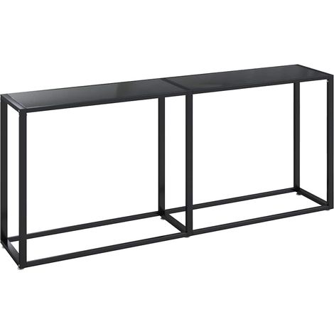 Tavolo Consolle Nero 180x35x75,5 cm in Vetro Temperato vidaXL