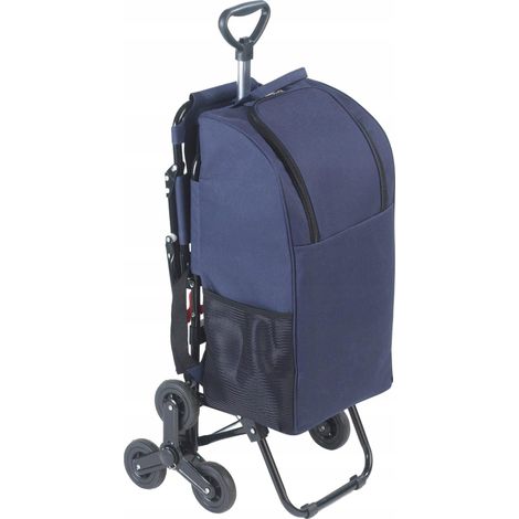 Maximex carrello della spesa blu scuro con sedile pieghevole