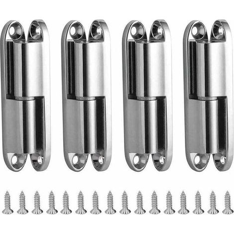 Cerniere per porte in acciaio inox - confezione da 4 pezzi - smontabili - viti incluse - portata 40 kg - diametro rullo 14,5 mm (1/4)