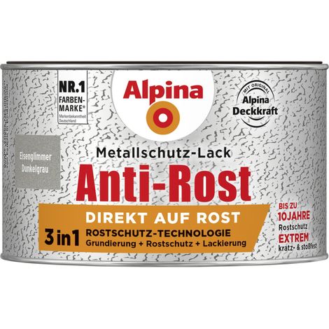 Alpina Metallschutz-Lack Eisenglimmer 300 ml dunkelgrau Metallack Schutzlack (1/3)