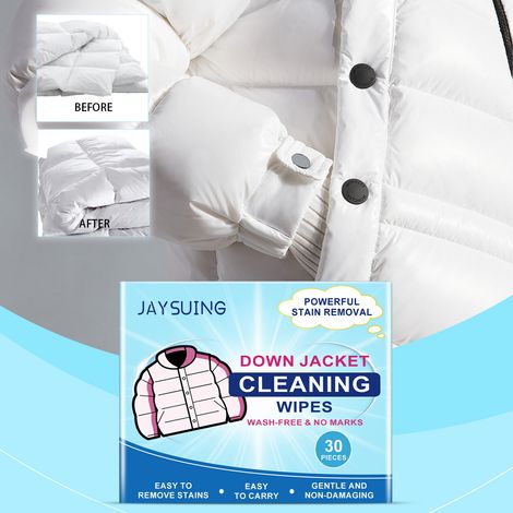 Portable mini down jacket cleaning wipes, removes stains and oil, suitable for white shoes - 30 wipes (1/5)