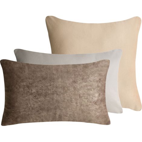 Lot de 3 Coussins Décoratifs en Velours 45/30 x 45/50 cm Multicolore Vatica