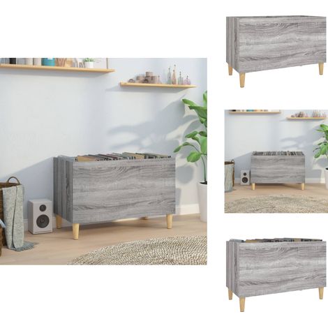 Plattenschrank Grau Sonoma 74,5x38x48 cm Holzwerkstoff - Plattensammlung - Vinylregal - Plattenspieler - Musikarchiv - Wohnraumorganisation (1/5)