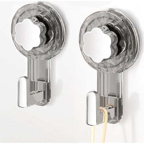 Gancio portasciugamani da bagno, ganci a ventosa extra resistenti e riutilizzabili per bagno, cucina, campeggio e auto (grigio+argento, 11, 26, 24, 3 cm²) (1/5)
