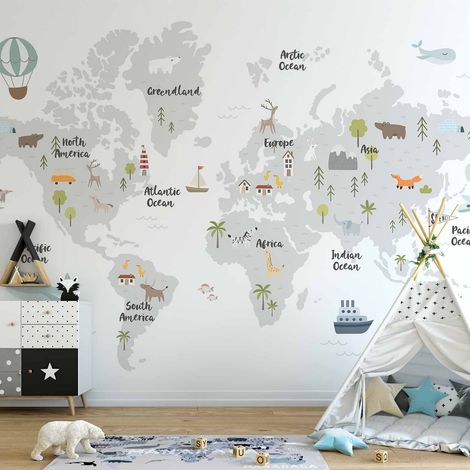 Fototapete – Minimalistische Karte für ein Kinderzimmer (1/5)