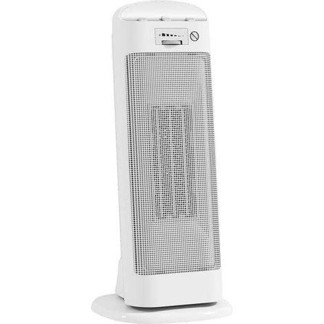 Chauffage d'appoint en céramique 2000 W, radiateur électrique soufflant 4 modes, thermostat réglable, 20x20x49cm, blanc