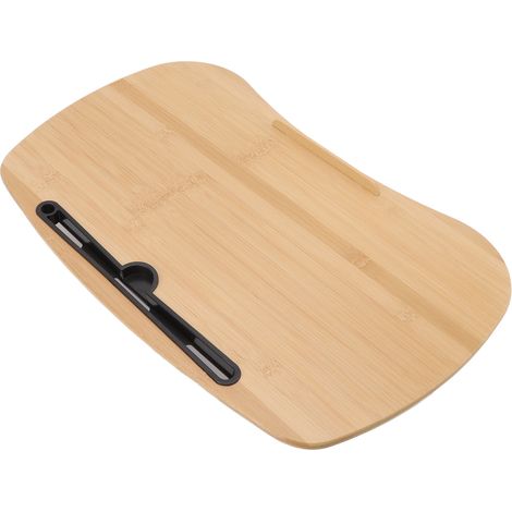 Support pour ordinateur portable 3 en 1, portable, écologique, en bambou, design ergonomique, coussin pour travailler (1/5)