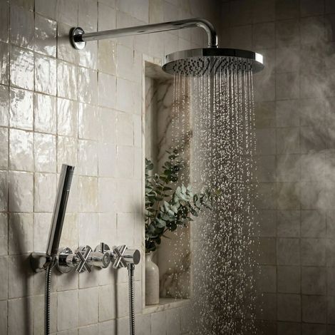 Ensemble de douche PaulGurkes avec douche pluie et robinet à levier encastré (1/5)