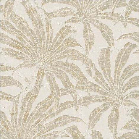 Nature wallpaper wall Profhome 395015 non-woven wallpaper textured with jungle elements and metallic highlights beige gold silver 5.33 m2 (1/5)