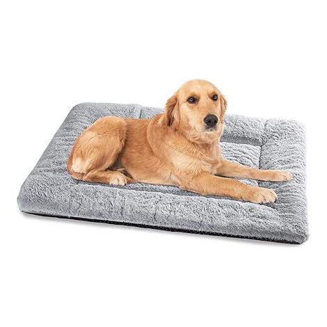 Panier Chien, Tapis Chien Grande Taille, Lavable, 90x60 cm Gris Matelas pour Chiens, Coussin Chien Imperméable avec Dessous Antidérapant Dog Bed (1/5)