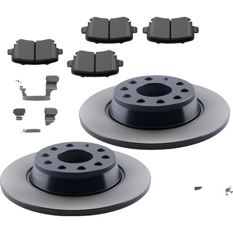 Juego de discos y pastillas de freno, 282 mm de diámetro, construcción metálica duradera, rendimiento de frenado mejorado, compatibilidad específica con el modelo, diseño que reduce el ruido. (1/5)